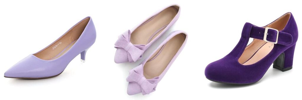 Color Shoes For Purple Dress combined image